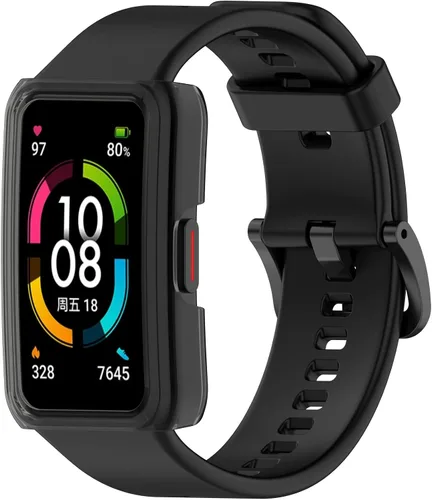 Miniatura 5 de Funda compatible con Huawei Honor Band 6 Watch Protector de pantalla de PC suave a prueba de golpes, protector delgado de parachoques protector