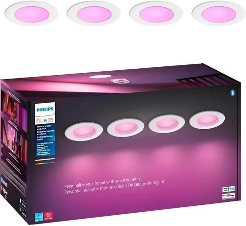 Miniatura 10 de Philips Hue Foco empotrable LED inteligente de 5/6 pulgadas - Luz ambiente blanca de cálido a frío - Paquete de 4 - 1100LM - Interior - Control