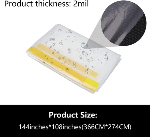 Miniatura 2 de Paquete de 2 fundas de plástico para sofá de 146 pulgadas/12 pies, fundas de muebles, fundas de sofá seccional, funda de plástico extragrande