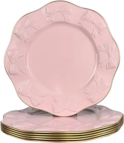 Miniatura 11 de Platos Base Blancos Antiguos, Platos Base Redondos de 13" para Platos de Cena, Juego de 6 Platos Base de Plástico para Bodas, Fiestas, Decoración