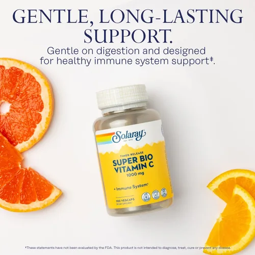 Miniatura 3 de SOLARAY Vitamina C tamponada Super Bio de 1000 mg, vitamina C de liberación temporal de dos etapas con bioflavonoides, suplemento de apoyo
