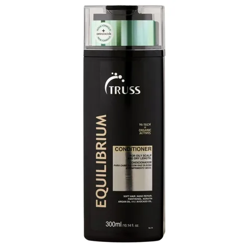 TRUSS Acondicionador Equilibrium para cuero cabelludo graso, acondicionador hidratante con queratina y aceite de argán, fórmula equilibrante para