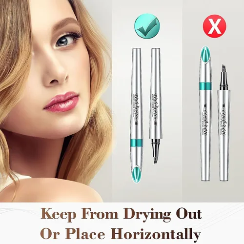 Miniatura 8 de Lápiz de cejas Microblading de 4 puntos para levantar cejas y arrebatar, maquillaje de ojos de larga duración, impermeable, cabello natural