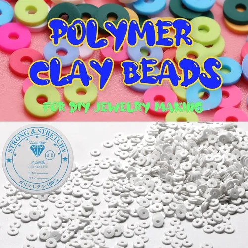 Miniatura 3 de 4000 cuentas de arcilla para hacer pulseras, espaciador de polímero, plano para manualidades, joyas, collares, aretes, kit de fabricación de aretes