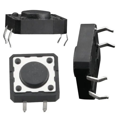 Miniatura 4 de 20 unids 0.472x0.472x0.169 in montaje en superficie botón micro interruptor enchufe en 4 pines para electrónica de consumo electrodomésticos control