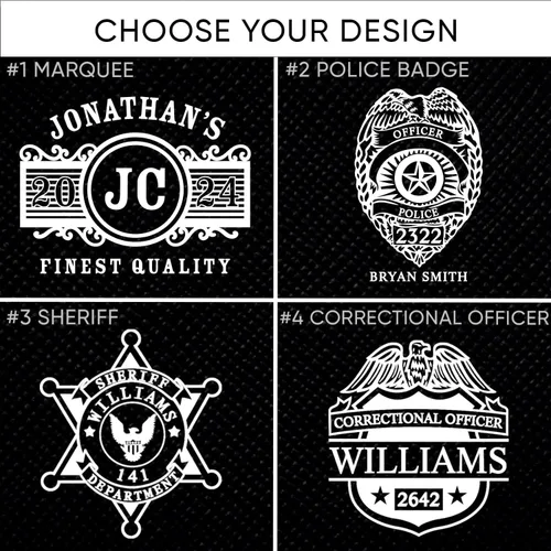 Miniatura 2 de Juego de decantador de argos personalizado con insignia del sheriff