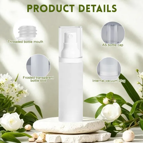 Miniatura 3 de 6 botellas vacías de espray de niebla fina de 1.0 fl oz/1 oz esmeriladas transparentes sin aire, botellas de spray de bomba cosmética recargables