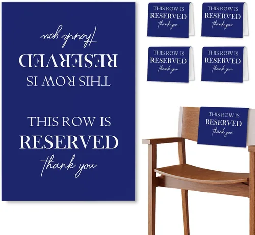 Miniatura 8 de Señales de Asiento Reservado para Sillas, Esta Fila Está Reservada Paños de Banco para Asientos de Iglesia, Decoraciones de Boda para Recepciones