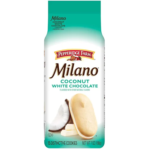 Pepperidge Farm Milano - Galletas con sabor a coco y chocolate blanco, bolsa de 7 onzas