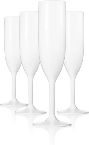 Miniatura 8 de DRINIQUE Copas de champán irrompibles (juego de 4) 6oz clásicas inastillables, reutilizables, copa de champán - transparente