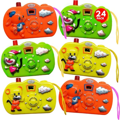 ArtCreativity Juego de juguetes de cámara para niños con imágenes en el visor (24 piezas) – Recuerdos de fiesta para niños pequeños, bolsas de