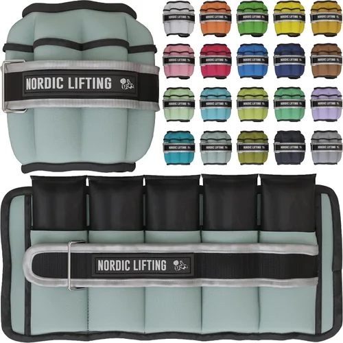 Miniatura 11 de Nordic Lifting - Pesas ajustables de tobillo para mujeres y hombres – 1 par (2–10 libras) Pesas de muñeca, brazo y pierna para gimnasio, yoga