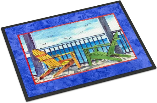 Miniatura 8 de Caroline's Treasures 8767MAT Adirondack - Tapete azul para puerta delantera, 18 x 27 pulgadas, para interiores y exteriores, para entrada