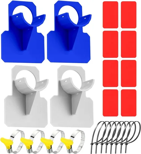 4 soportes para tubos de piscina, mangueras de piscina para piscinas sobre el suelo, accesorio para evitar que las tuberías se hundan, con 8 cintas,
