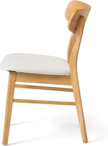 Miniatura 5 de Christopher Knight Home Lucious - Sillas de comedor con acabado de roble y tela, juego de 2 piezas, color beige claro