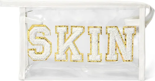 Miniatura 20 de Preppy Patch - Bolsa de cosméticos transparente para verano, bolsa de aseo universitaria, bolsa de maquillaje, bolsa de viaje, playa, para mujeres
