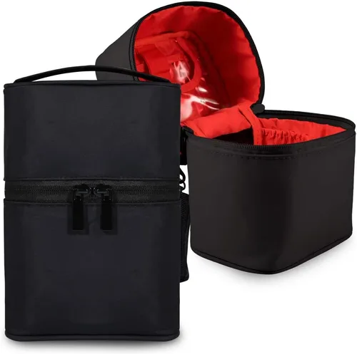 Miniatura 9 de Organizador de brochas de maquillaje, bolsa de maquillaje, juego de brochas de 7.5 x 5.5 x 4.4 pulgadas, soporte para lápices de viaje profesional