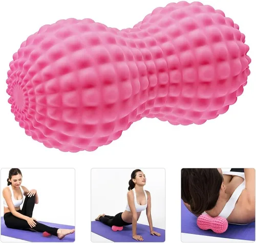 Miniatura 6 de SELEWARE Bola de masaje de maní, bola de masaje de lacrosse doble de maní para espalda, cuello, hombros, columna, piernas, caderas, tejido profundo