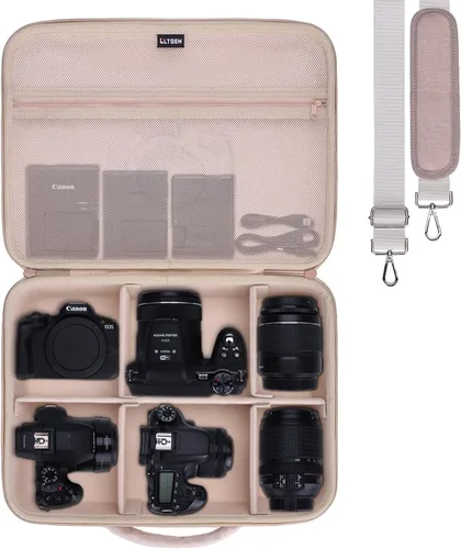 Miniatura 31 de Estuche para cámara compatible con Canon EOS Rebel T7/R50/R6 Mark II/R100/R50 V/T6/R8/R10/R5 Mark II/RP/R7/5D Mark IV/SL3/R5/T100 DSLR, lente