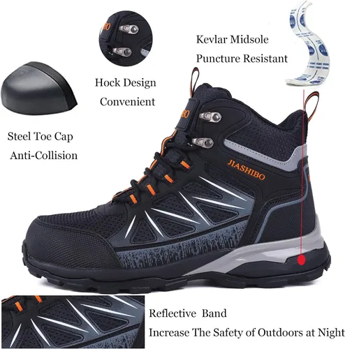 Miniatura 2 de Botas Wok con punta de acero para hombre, botas de trabajo aisladas, zapatos de punta de acero, botas de construcción cómodas, botas ligeras