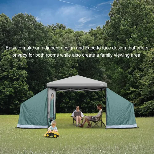 Miniatura 2 de KAMPKEEPER Side Tent,1/2 Person Camping Tents for 10' x 10' Pop Up Canopy, Easy Set Up Gazebo,Compatible with 10' Wide Canopies for Camping &