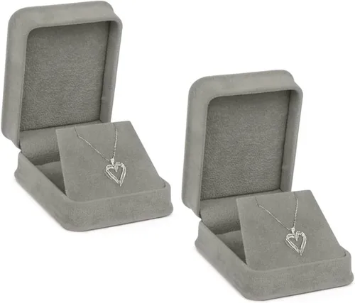 Miniatura 23 de Caja de pendientes de terciopelo negro, paquete de 2, gamuza de lujo rica, elegante estuche de aretes de diamante, con interior de terciopelo negro