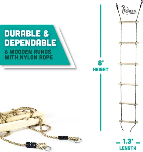 Miniatura 5 de 6 pies Escalada de cuerda para niños, accesorios para columpio