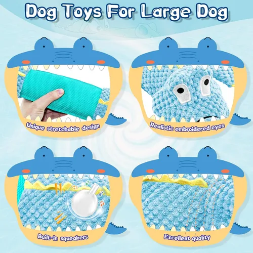 Miniatura 4 de WOWBALA Juguetes interactivos de tira y afloja para perros de razas pequeñas a grandes, juguetes chirriantes de peluche para cachorros con papel