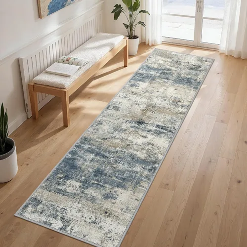 Miniatura 82 de GENIMO Alfombra antideslizante de 2 x 6 pies, lavable para pasillos de cocina, alfombras de cocina modernas abstractas, alfombra ligera de pelo bajo