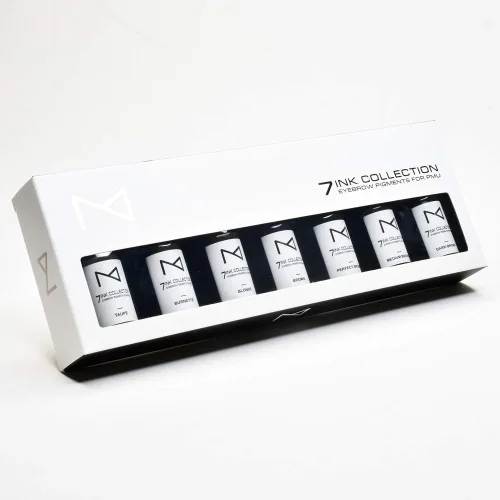 M - Tinta de pigmento líquido de siete colores 7Ink para cejas - Kit de suministros de maquillaje permanente para microblading - Uso en máquina -