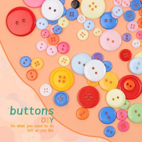 Miniatura 7 de 1500 piezas de botones arcoíris, botón surtido para manualidades con 12 colores y 9 tamaños, botones a granel para ropa, adecuados para manualidades