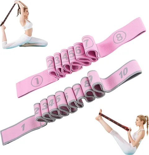 Miniatura 8 de Banda de resistencia de fitness para estiramiento y yoga, ejercicio de tirador de moda, bandas elásticas de ejercicio de 8/10 bucles para adultos