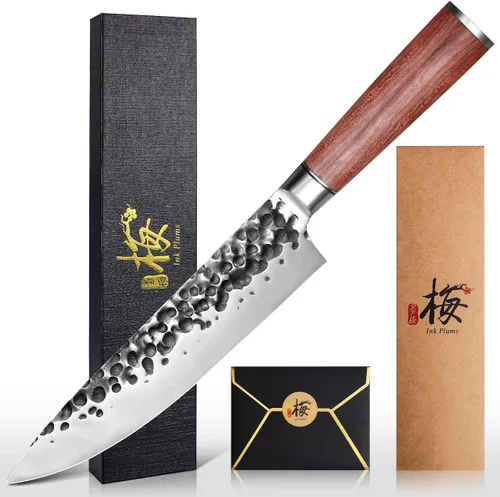 Cuchillo de chef de cocina de 8 pulgadas, cuchillo afilado alemán de acero inoxidable de alto carbono, cuchillo de carne profesional con mango de