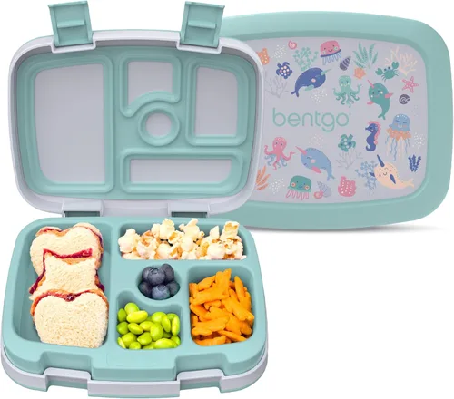 Miniatura 34 de Bentgo Kids Prints - Lonchera de 5 compartimentos estilo bento, a prueba de derrames, porciones de tamaño ideal para niños de 3 a 7 años, duradera