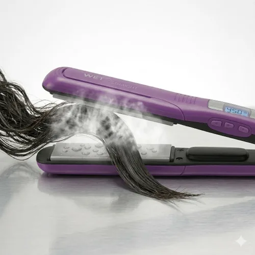 Miniatura 2 de Remington Wet 2 - Plancha de pelo liso de 1 pulgada con placas de turmalina de cerámica, 390 F de alto calor y controles digitales, color morado