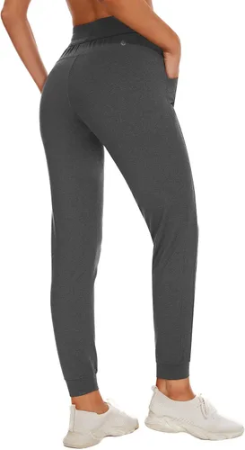 Miniatura 2 de Lightbare Pantalones deportivos con forro polar para mujer, elásticos, resistentes al agua, con bolsillos para el invierno atlético