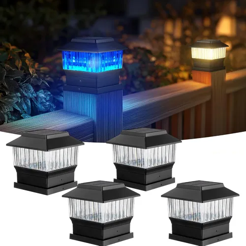 Miniatura 19 de Luces para postes de valla, 25 lúmenes, luz solar para postes de madera, se adapta a postes de madera de 4 x 4 o más grandes con base de 4 x 6, luz