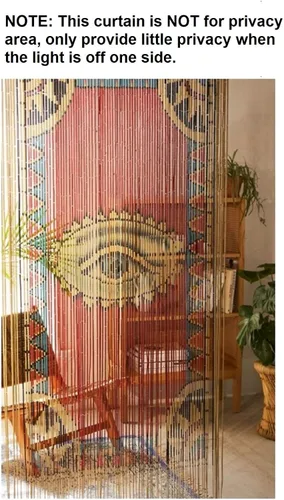 Miniatura 5 de TACHILC Cortina de cuentas para puerta – Cortina bohemia de cuentas para puerta, 35.5 x 78 pulgadas, 90 cuerdas, diseño de ojos pintado a mano