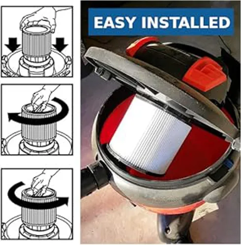 Miniatura 6 de HQRP Paquete de 12 filtros de cartucho de repuesto para Shop-Vac 90304 90350 90340 9033 para la mayoría de aspiradoras húmedas/secas de 5 galones