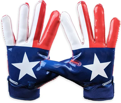 Miniatura 65 de Battle Sports - Guantes de fútbol americano para receptor abierto con dorso de mano, ultraadherentes y con agarre, antideslizantes, para adultos