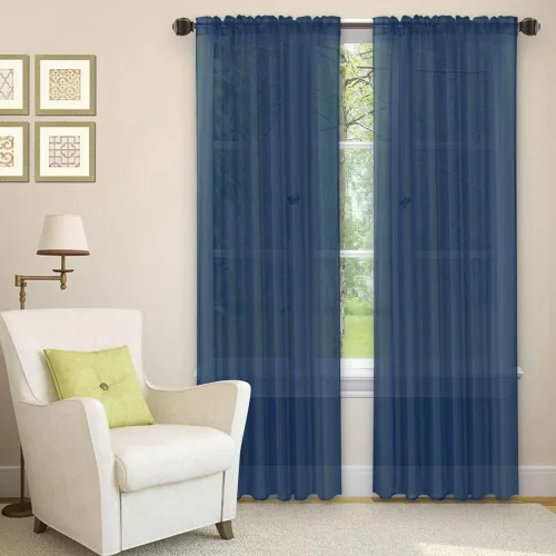 Miniatura 24 de Golden Linens LLC Juego de 2 paneles transparentes de color gris para ventana, bolsillo para barra, 54 pulgadas de ancho x 84 pulgadas de largo cada
