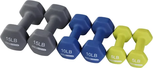 Miniatura 7 de HolaHatha Neoprene Dumbbell Weights Set w/Rack, Home Gym Equipment - Portable Weighted Exercise Dumbbells for Fitness, Training, and Lifting