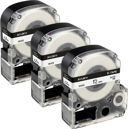 Miniatura 14 de Paquete de 3 cartuchos de cinta LK de repuesto para Epson LK-4TBN ST12KW LC-4TBN9 12mm LK negro sobre transparente de 1/2 pulgadas x 26.2 pies