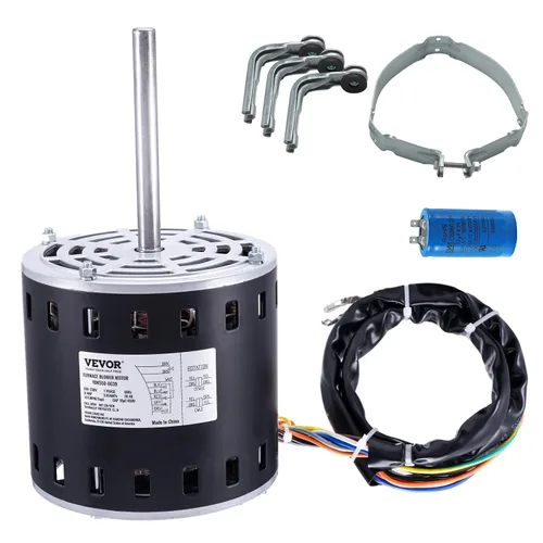 Miniatura 16 de VEVOR Motor soplador de horno de 1/2HP, 1075RPM 5 velocidades, 208/230V 2.7A, bastidor 48 longitud del eje 3.4", diámetro del eje 0.5", rotación