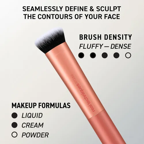 Miniatura 5 de Real Techniques Juego de 4 brochas de maquillaje para base facial, para corrector, base, contorno y polvo de fijación, brochas de maquillaje