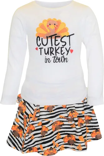 Miniatura 19 de Unique Baby Girls 2pc Skirt Set Outfit Long Sleeve Top with Skirt