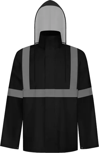 Miniatura 43 de TCCFCCT Chaqueta de lluvia de alta visibilidad para hombre, impermeable, abrigo de lluvia de alta visibilidad para hombres y mujeres con capucha