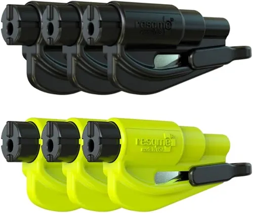 Miniatura 12 de resqme Family Pack de 6, llavero de emergencia original, herramienta de escape de automóvil, cortador de cinturón de seguridad 2 en 1 y rompevanas