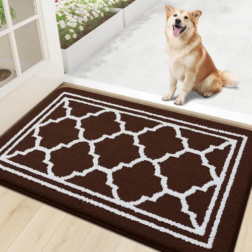 Miniatura 23 de Buganda Alfombra para Puerta Interior, Felpudo Resistente a la Suciedad y Absorbente, Antideslizante, Alfombras de Perfil Bajo para Entrada Marrón