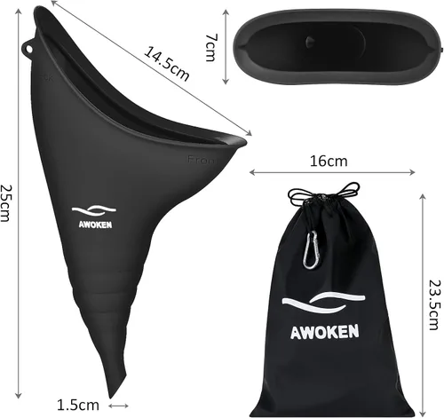 Miniatura 2 de AWOKEN Dispositivo de micción femenina, urinario de silicona reutilizable para mujeres, embudo de orina para mujeres para orinar de pie, orinario